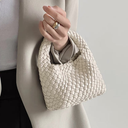 PU handmade woven bag summer high-end niche design women's bag handbag shoulder bag vegetable basket Ins bag