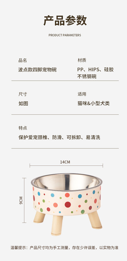 Pet Bowl Anti-overturning Cat Bowl Pet Stainless Steel Dog Bowl Cat Neck Protection High Foot Bowl Dog Food Utensils Cross-border New