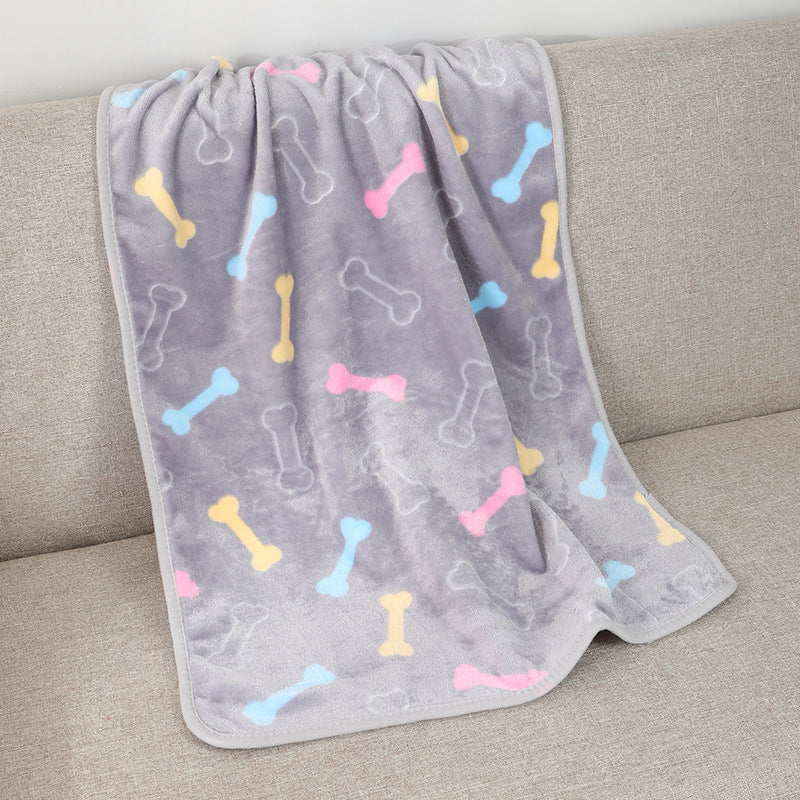 Cross-border pet blanket mat cat and dog flannel blanket autumn and winter warm blanket pet sleeping mat wholesale