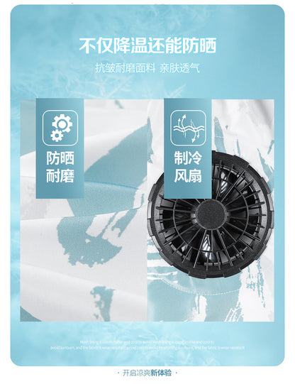 Cross-border Direct Supply Summer Cooling and Heat Prevention Air-conditioning Clothing Clothes with Fan Short-sleeved Vest Outdoor Sunscreen Work Wear