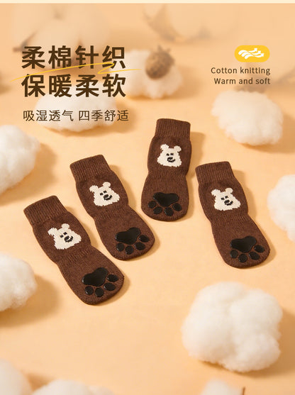 New pet socks, dog socks that stay on when out, cross-border bestseller, non-slip socks for small dogs with double-sided adhesive