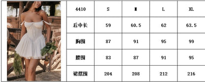 European and American Sexy Women's Lace Stitching Slip Skirt Waist Backless Small Skirt Pure White dress Women