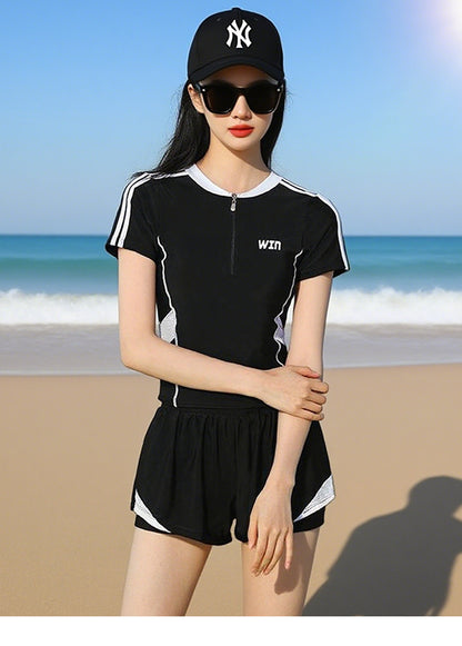 Women's Swimsuit Hot Spring 2025 New Split Slimming Look Belly-Covering Conservative Swimming Pool Special Sports Boxer Swimsuit
