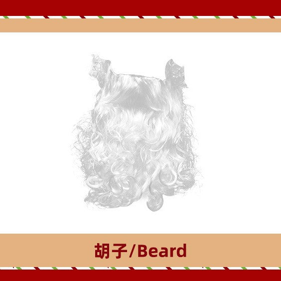 European and American Christmas Series Export Cos Wig Manufacturer Santa Claus Role-Playing Christmas Curly Beard Props