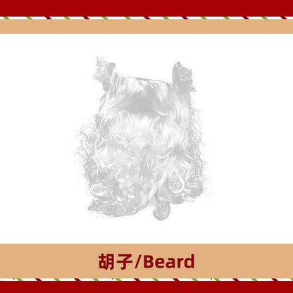 European and American Christmas Series Export Cos Wig Manufacturer Santa Claus Role-Playing Christmas Curly Beard Props