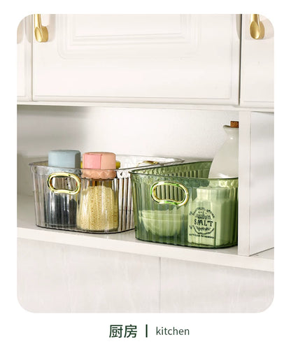 Pet Light Luxury Mirror Cabinet Storage Box Desktop Cosmetics Storage Rack Cabinet Sundry Organizer Compartment Drawer Storage