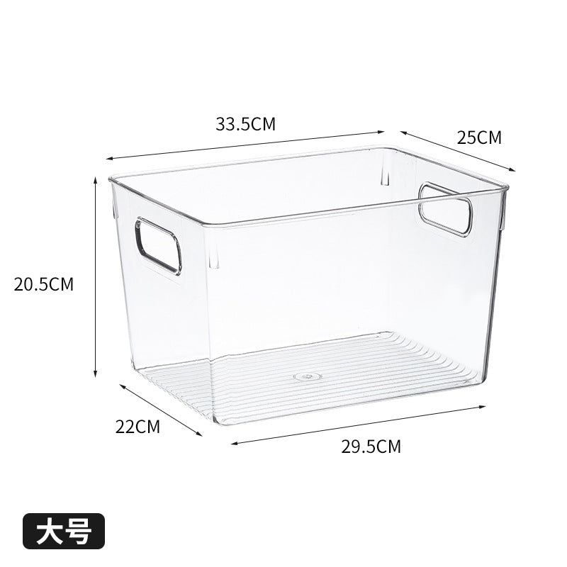 Desktop Storage Box Small Miscellaneous Stationery Sticky Notes Handbook Pencil Transparent Narrow Long Storage Storage Box
