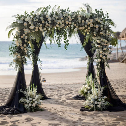 Wedding gauze curtain white gauze cross-border outdoor gauze curtain scene background decoration party wedding gauze wedding arch