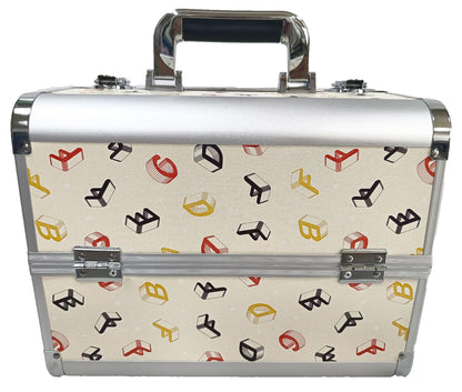 Manufacturer's Ready-Made Wholesale and Retail Professional Makeup Box, Beauty and Manicure Box, Double-Layer Large-Capacity Portable Makeup Box
