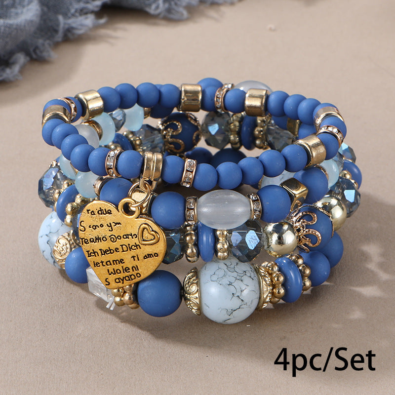 European and American Cross-Border Hot-Selling New Bohemian Bracelets Creative Tassel Multi-Layer Beaded Bracelets Fashion Jewelry