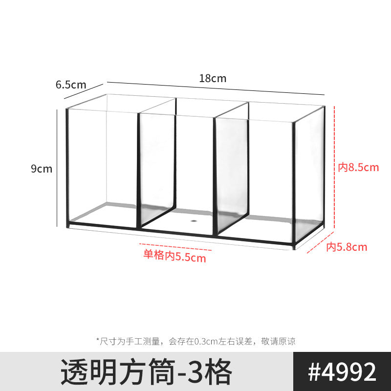 Transparent Storage Box Cosmetics Organizer Desktop Lipstick Makeup Brush Skin Care Product Pen Holder Makeup Box Storage Shelf