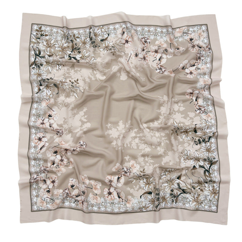 Cross-Border New Product Voile Print 110 Square Scarf Classic Lace Scarf Turban Malaysian Shawl