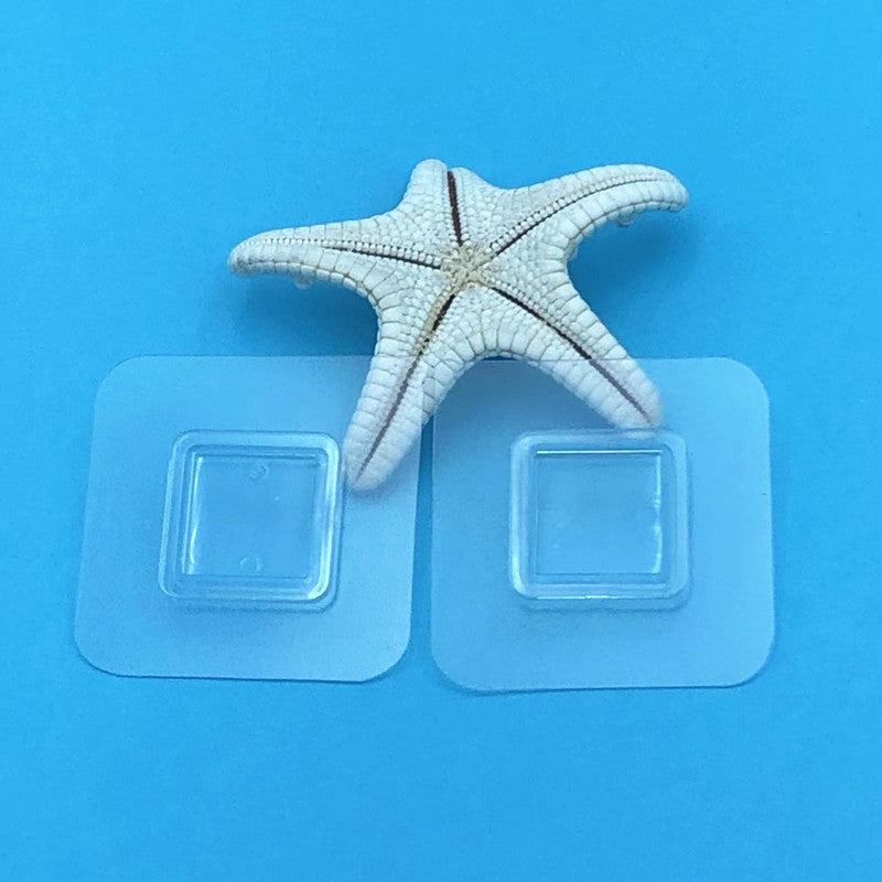No-Drill Adhesive Storage Rack Patch Wholesale Accessories, Adhesive Hooks, Square Wall-Mounted Plastic Flat Buckle Clips