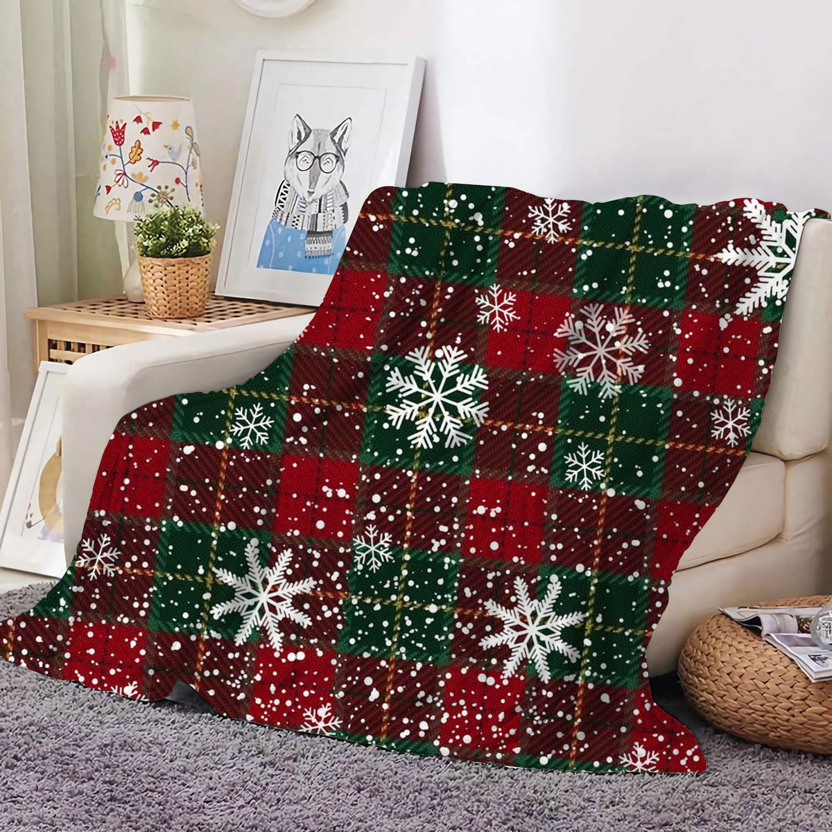 Christmas Decoration Blanket Holiday Blanket Red Festive Blanket Christmas Tree Polo Sofa Blanket Flannel Blanket