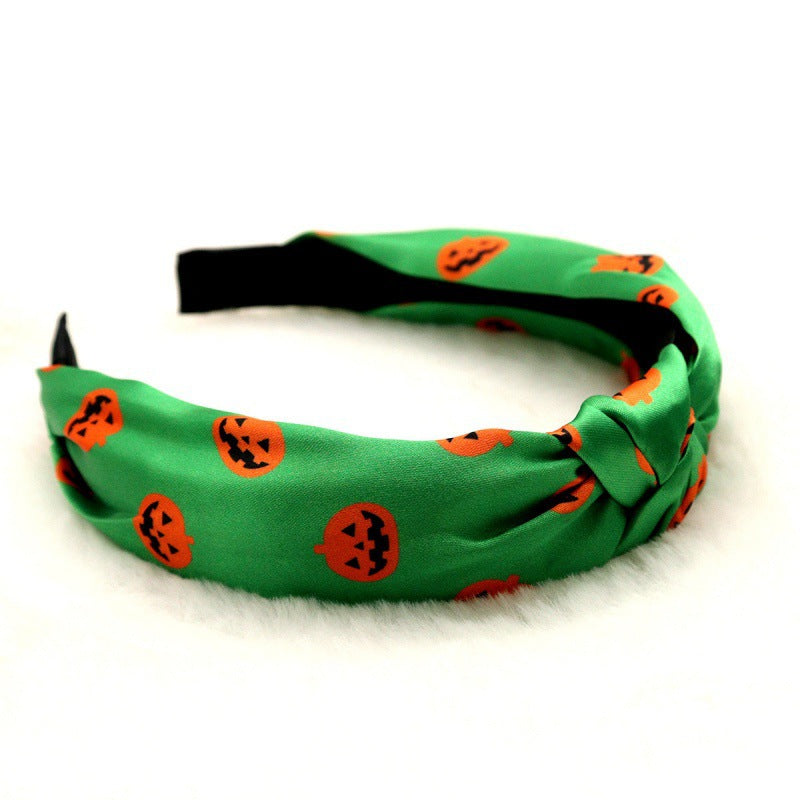 Cross-border wholesale Amazon Halloween pumpkin knotted hairband high cranial top headband hairpin high sense hair cave hair accessories