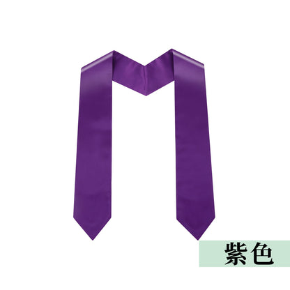 Factory Direct Sales Graduation Season Ribbon Ceremonial Shoulder Strap Solid Color Graduation Ceremonial Ribbon Honor Award Shawl Tassel Gold Stamping