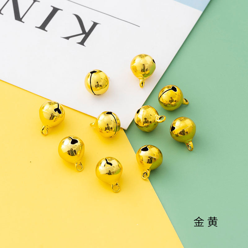 12mm Eco-Friendly Colorful Flat Metal Copper Bells, Color-Preserving, Christmas Holiday Pet Gift DIY Keychain Accessories