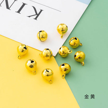 12mm Eco-Friendly Colorful Flat Metal Copper Bells, Color-Preserving, Christmas Holiday Pet Gift DIY Keychain Accessories