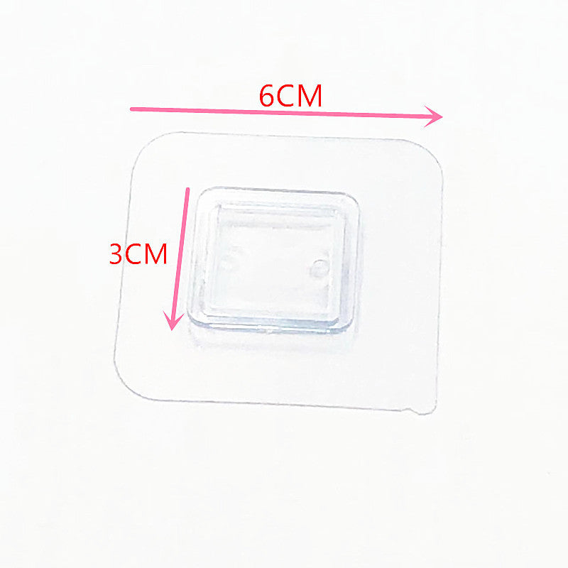 No-Drill Adhesive Storage Rack Patch Wholesale Accessories, Adhesive Hooks, Square Wall-Mounted Plastic Flat Buckle Clips