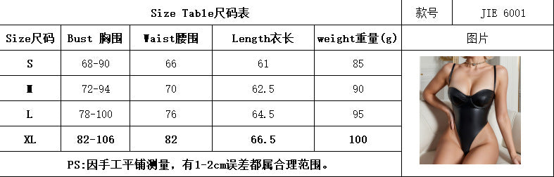 European and American Foreign Trade PU Leather Material Shaping Underwear Sexy High Waist Hollow Strap Shaping