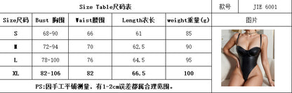 European and American Foreign Trade PU Leather Material Shaping Underwear Sexy High Waist Hollow Strap Shaping