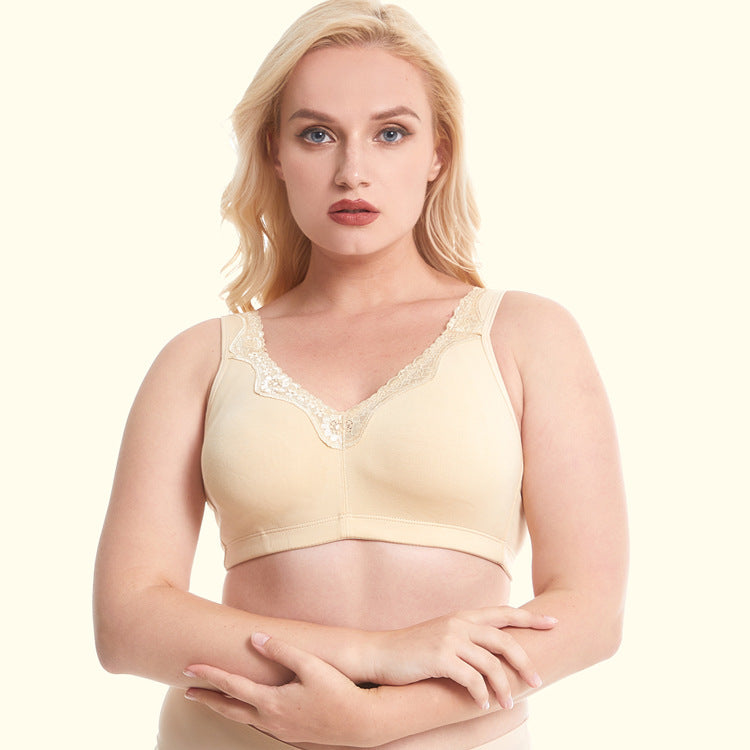 150kg Breathable Full-Cup Lace Trim Comfortable Plus-Size Bra for Large Busts, Makes Bust Look Smaller, Cross-Border European and American Lingerie, g Cup