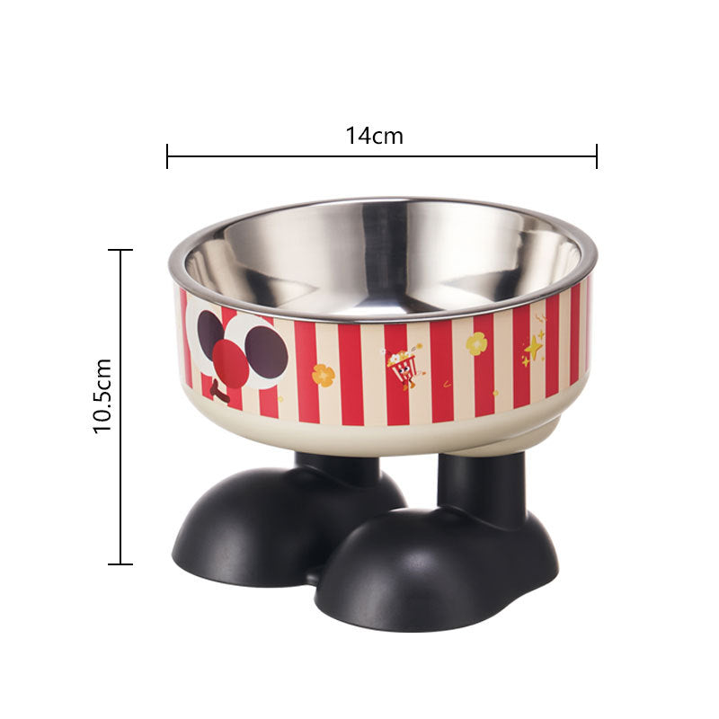 Pet stainless steel bowl non-slip large capacity dog bowl cat goblet bowl neck protection pet bowl anti-knock cat bowl new