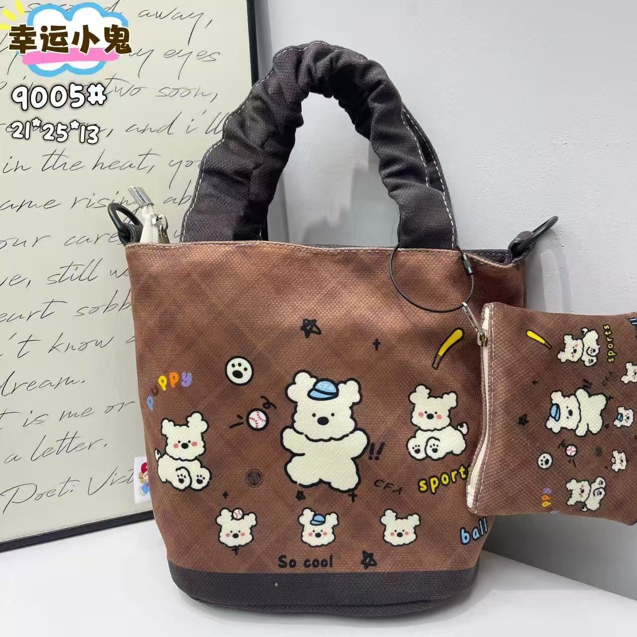 In-Stock New Small Cloth Bag Ins Cute Cartoon Women's Summer Cloth Bag Handbag Casual Tote Bag Upgrade