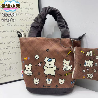 In-Stock New Small Cloth Bag Ins Cute Cartoon Women's Summer Cloth Bag Handbag Casual Tote Bag Upgrade