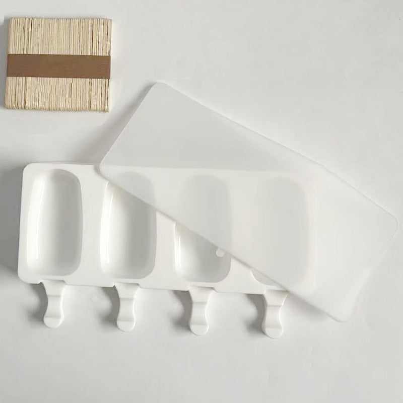 Cross-Border New Oval Ice Cream Mold with Lid, Easy to Release, Cheese Popsicle DIY Home Ice Cream Mold