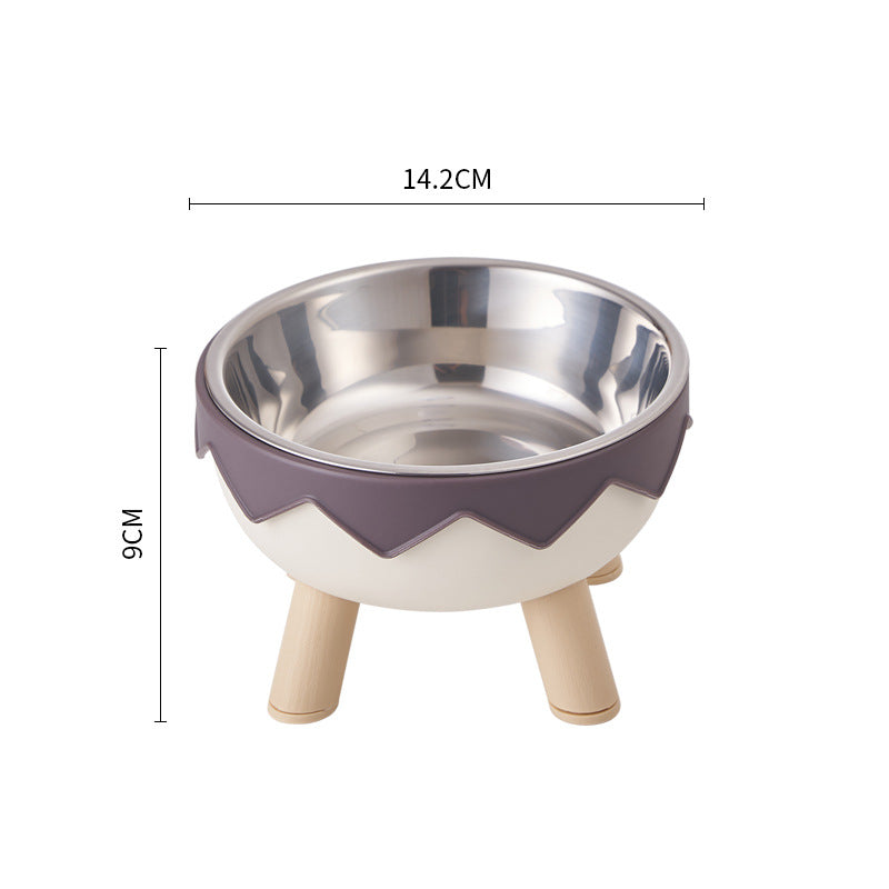 Pet stainless steel bowl non-slip large capacity dog bowl cat goblet bowl neck protection pet bowl anti-knock cat bowl new
