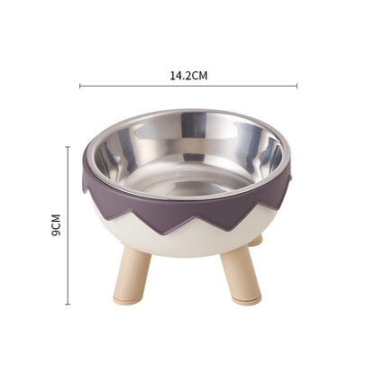 Pet stainless steel bowl non-slip large capacity dog bowl cat goblet bowl neck protection pet bowl anti-knock cat bowl new