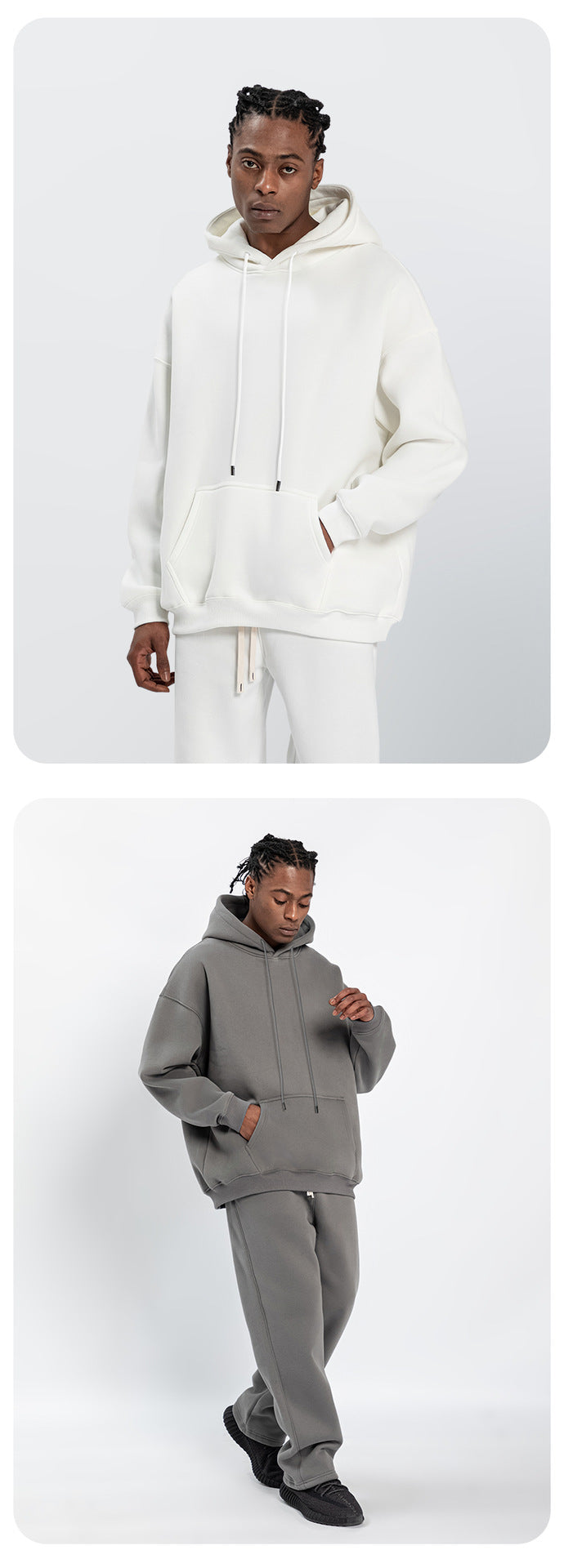 Cai Xiang Island Men's Clothing | Autumn and Winter Cross-Border American-Style Fleece Hoodie Men's Street Fashion Hooded Sweatshirt with Drawstring