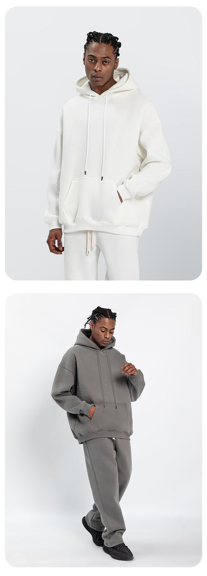Cai Xiang Island Men's Clothing | Autumn and Winter Cross-Border American-Style Fleece Hoodie Men's Street Fashion Hooded Sweatshirt with Drawstring
