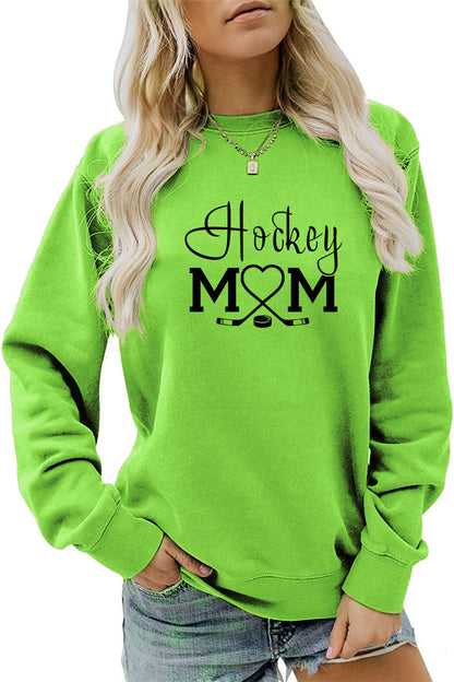 Amazon Wish Independent Station Fashionable Simple Hockey Mom Letter Fun Printed Women's Casual Sweatshirt