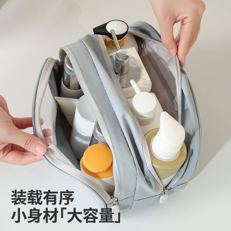 New Light Travel Leather Film Semi-permeable Toiletry Bag Waterproof Cosmetic Bag Increased Capacity Travel Daily Goods Easy Storage