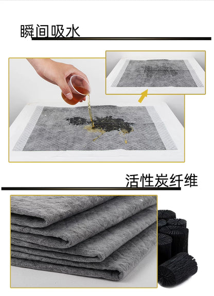 Dog Pee Pads with Bamboo Charcoal Deodorization, Thickened, Leak-Proof, Highly Absorbent, Suitable for Teddy Dogs and Cats, Disposable Pet Pee Pads