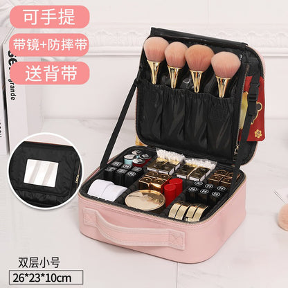 Makeup Case with Light and Mirror, Led Makeup Bag, Large Capacity Makeup Box, Storage Box, Storage Bag, Multifunctional