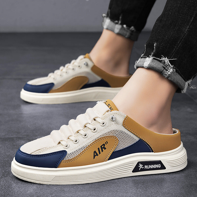 Hollow-Out Leather Shoes for Men, Summer Breathable Soft Leather Low-Top Business Casual Versatile Slip-On Perforated Dad Shoes