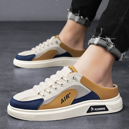 Hollow-Out Leather Shoes for Men, Summer Breathable Soft Leather Low-Top Business Casual Versatile Slip-On Perforated Dad Shoes