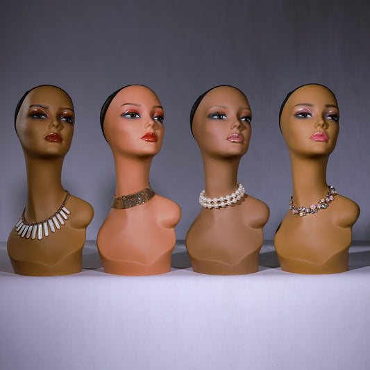 European and American wig model head shoulder model wig hat scarf jewelry window display props mannequin