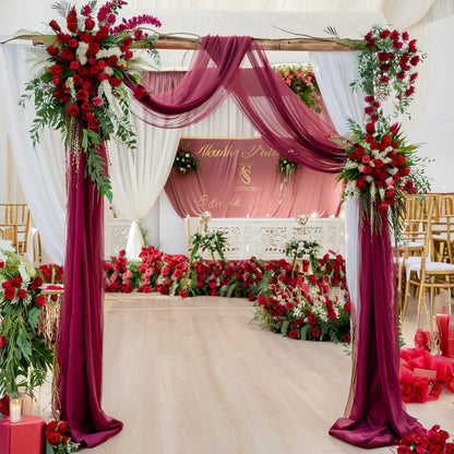 Wedding gauze curtain white gauze cross-border outdoor gauze curtain scene background decoration party wedding gauze wedding arch
