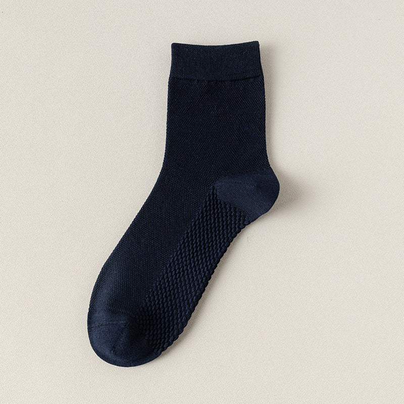 Zhuji socks men's mid-tube socks summer ultra-thin deodorant summer business spring and summer mesh stockings breathable sweat absorption