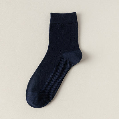 Zhuji socks men's mid-tube socks summer ultra-thin deodorant summer business spring and summer mesh stockings breathable sweat absorption