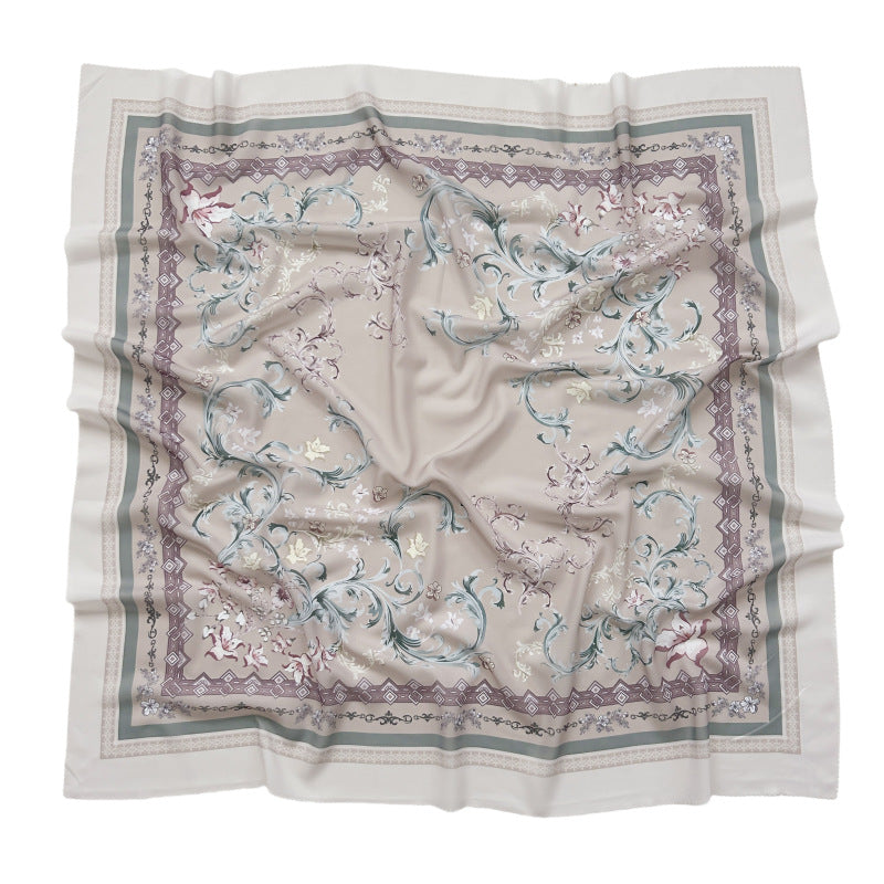 Cross-Border New Product Voile Print 110 Square Scarf Classic Lace Scarf Turban Malaysian Shawl