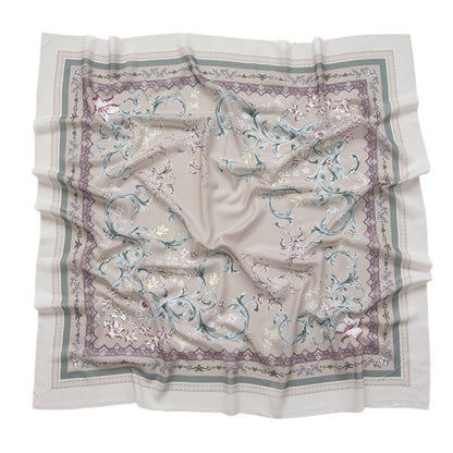 Cross-Border New Product Voile Print 110 Square Scarf Classic Lace Scarf Turban Malaysian Shawl