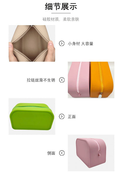 Factory Processing Travel Cosmetic Brush Bag Storage Wash Bag Logo Data Cable Travel Large Capacity Silicone Storage Bag