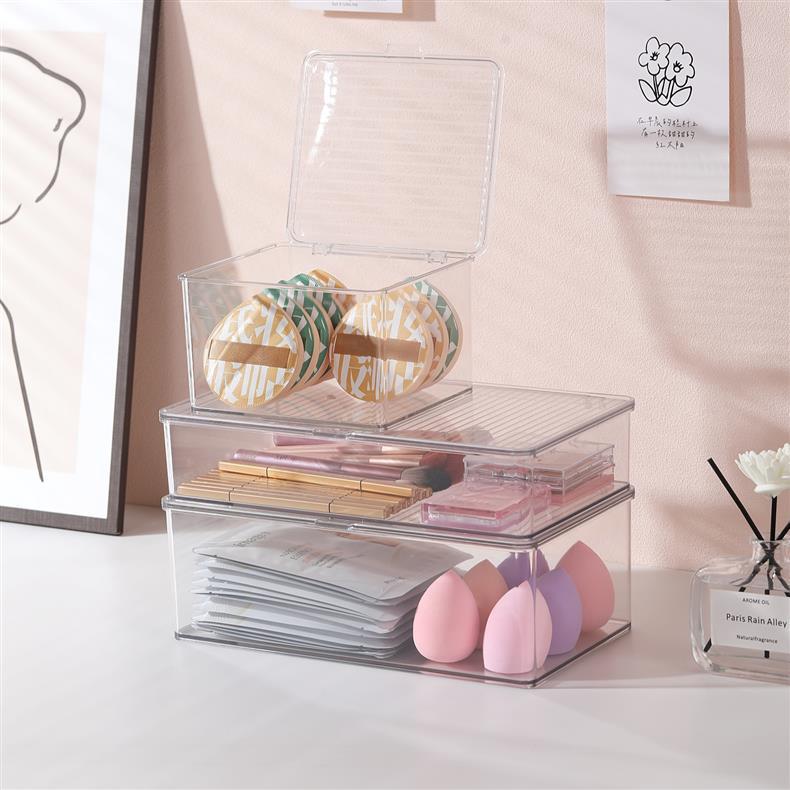 Makeup Cotton Swab Storage Box Makeup Remover Cotton Toothpick Line Acrylic Box Desktop Beauty Egg Cosmetics Storage Box