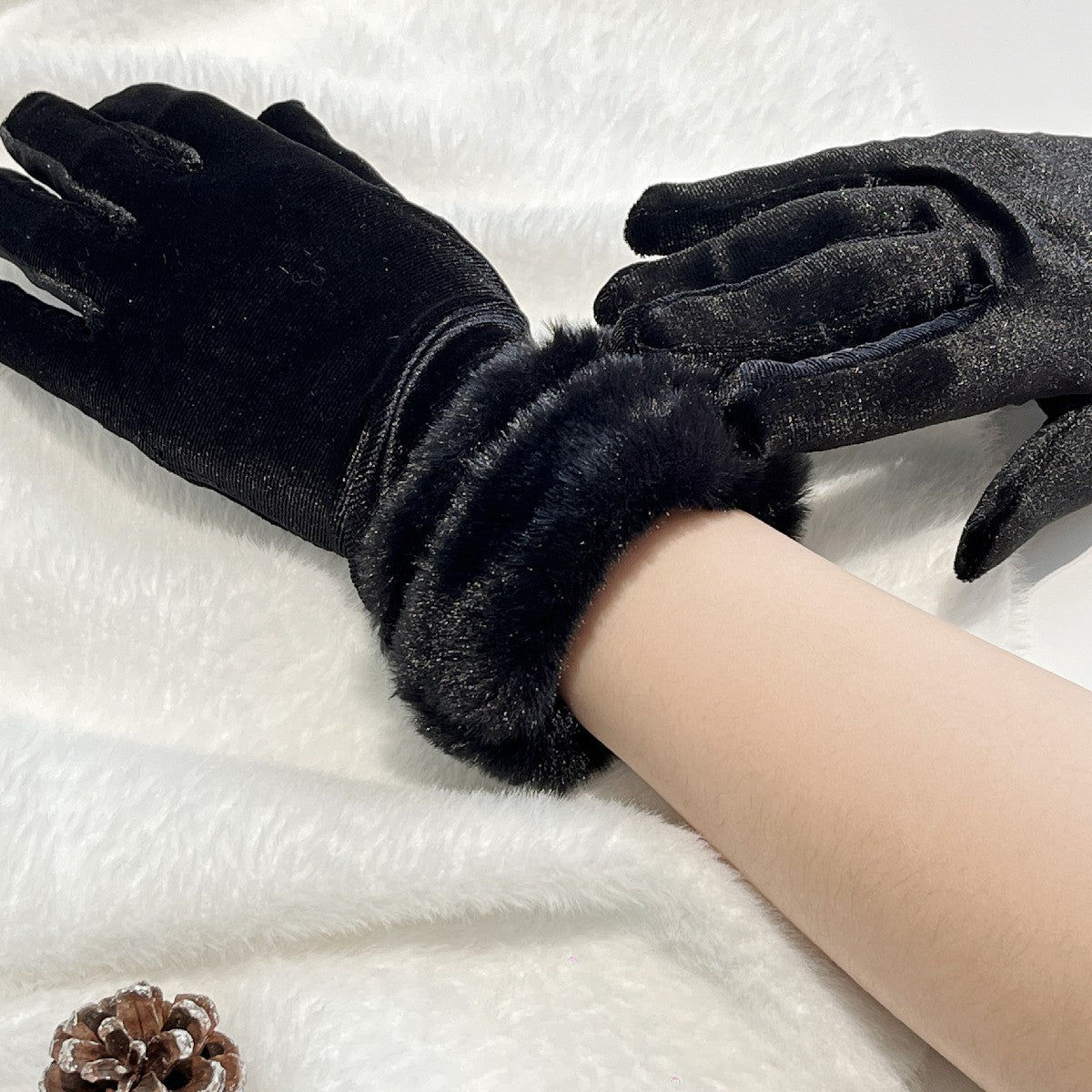 Christmas Party Gloves Bride Short Style Wedding Prom Performance Costume Red Thickened Christmas Gloves
