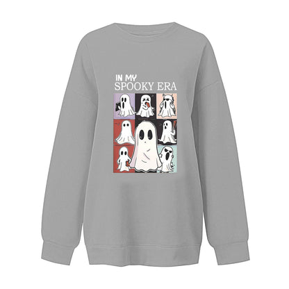 Women Sweatshirtss Halloween Cute Ghost Pattern Long Sleeve Sweater Horror Fall Pullover Tops